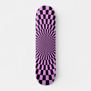 Op Art Wheel - Light Violet und Black Skateboard