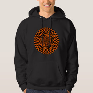 Op Art Wheel - Orange und Schwarz Hoodie