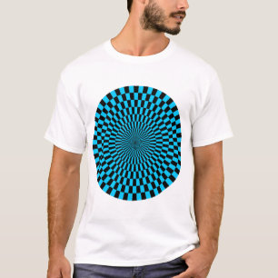 Op Art Wheel - Sky Blue und Black T-Shirt