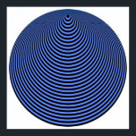 Op Art zentrierte Kreise Blau über Schwarz Poster<br><div class="desc">Op Art zentrierte Kreise Blau über Schwarz</div>