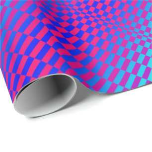 OP-Kunst Rigel Blau und fuschia Geschenkpapier