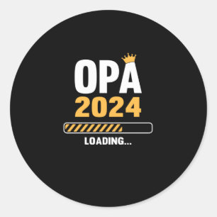 Opa 2024 Ankündigung zur Ladung der Schwangerschaf Runder Aufkleber