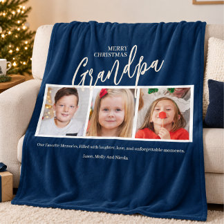Opa 3 Foto-Collage Opa Weihnachtsgeschenk Fleecedecke