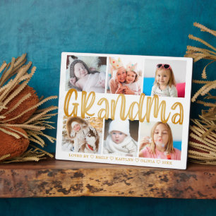 OPA 6 Foto-Collage Gold Benutzerdefinierter Text 8 Fotoplatte