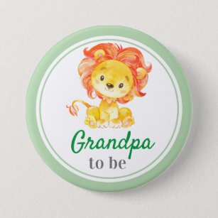 Opa als Großvater Baby Boy Safari Dusche Button