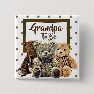 Opa als Teddy Bear Baby Dusche Button