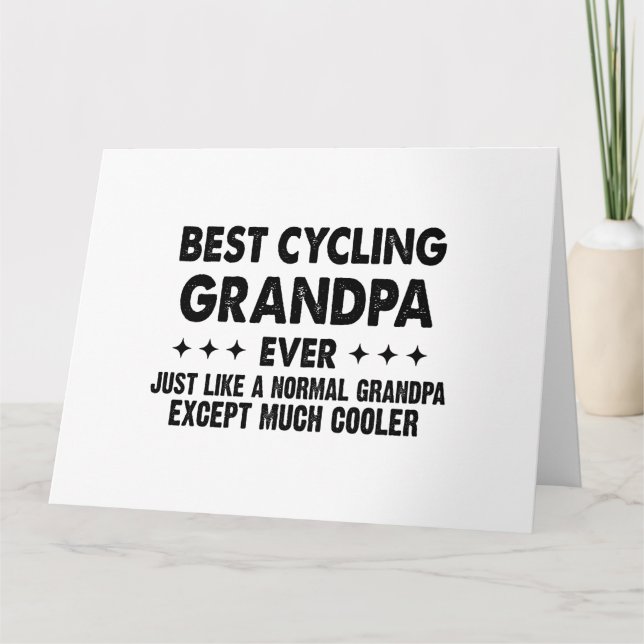 Opa am besten zum Fahrrad je Vatertag Großvater Karte (Vorderseite)