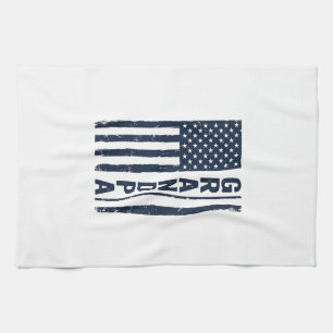 Opa Amerikanische Flagge Abgenutzt Patriotisches D Geschirrtuch