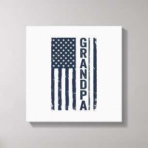 Opa Amerikanische Flagge Abgenutzt Patriotisches D Leinwanddruck