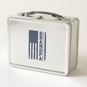 Opa Amerikanische Flagge Abgenutzt Patriotisches D Metall Brotdose