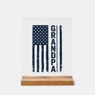 Opa Amerikanische Flagge Distressed Patriotisches  Acrylschild