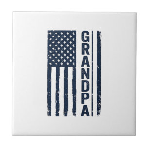 Opa Amerikanische Flagge Distressed Patriotisches Fliese