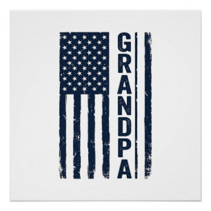 Opa Amerikanische Flagge Distressed Patriotisches Poster