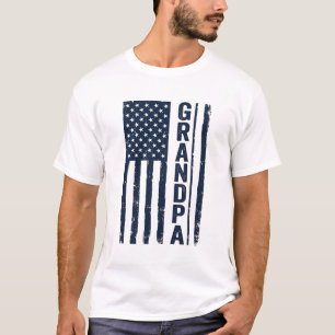 Opa Amerikanische Flagge Distressed Patriotisches T-Shirt