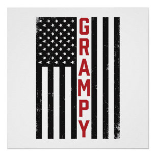 Opa Amerikanische Flagge Patriotisch Vintage Vekto Poster