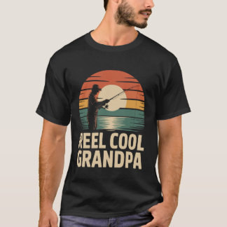 Opa-Angeln Retro-Rolle Cooles Opa-Motiv Lang T-Shirt
