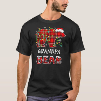 Opa Bär Rot Kariert Buffalo Matching Family Xma T-Shirt
