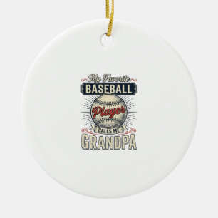 Opa Baseball Vintage Gravur Shirt Design_1 Keramik Ornament