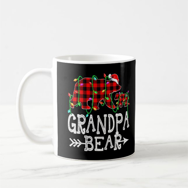 Opa Bear Christmas Pajama Red Buffalo Kariert Fa Kaffeetasse (Links)