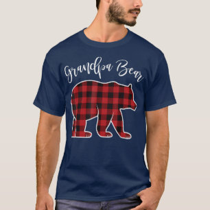 Opa Bear Pajama Red Buffalo Xmas Familie T-Shirt