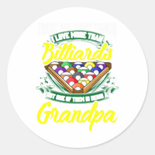 Opa Billiards Billard Pool Game Player Ll Stick Pa Runder Aufkleber