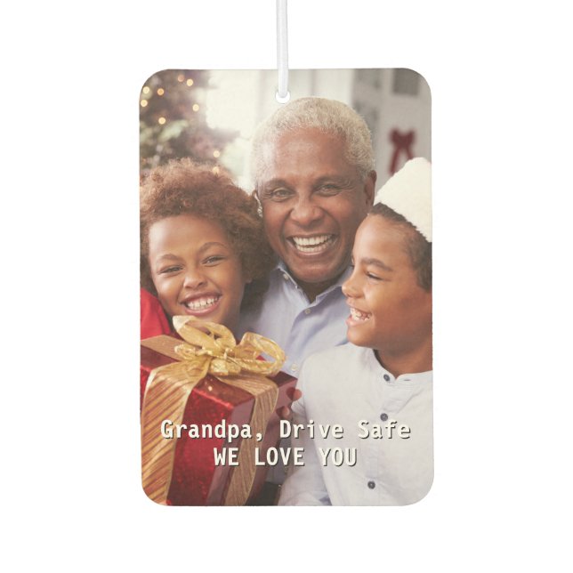 Opa Birthday Drive Sicheres Personalisiertes Foto  Autolufterfrischer (Vorderseite)