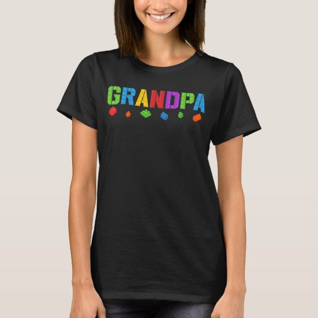 Opa Blocks Master Builder Brick Builder Birt T-Shirt (Vorderseite)