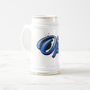 Opa blue Heart Graffiti Bierkrug Krug Bierglas