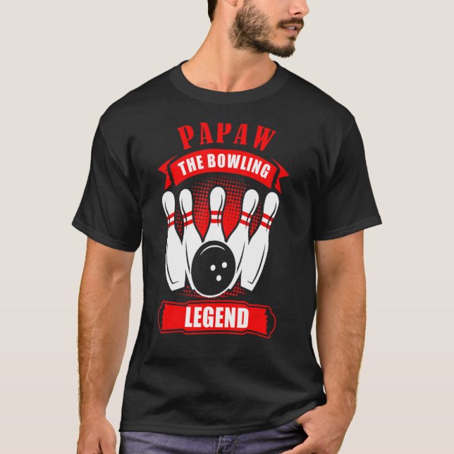 Opa Bowler 10 Button PAPAW Legend Bowling T-Shirt (Vorderseite)
