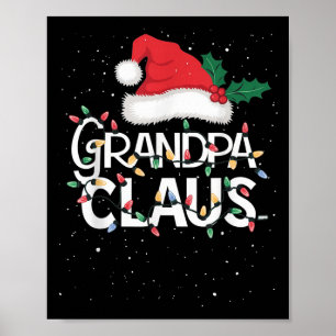 Opa Claus Weihnachtsbeleuchtung Pyjama Familie pas Poster