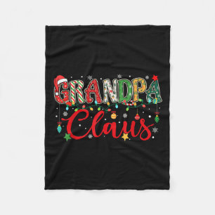 Opa Claus Weihnachtslichter Pyjama Familien-Match Fleecedecke