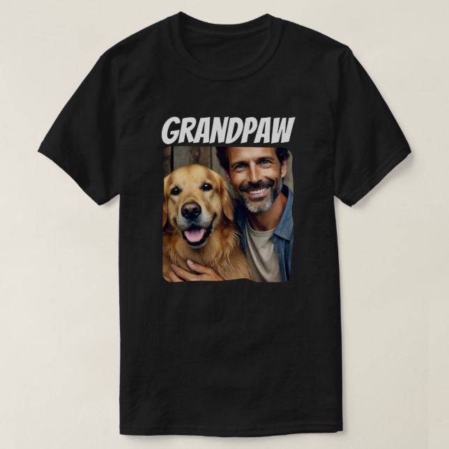 Opa Custom Foto Grandpaw Dog Moderner T-Shirt (Design vorne)