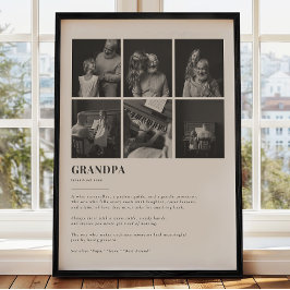 Opa-Definitions-Personalisierte 6-Foto-Collage-Pos Poster