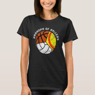 Opa der Baller Herren Softball Volleyball Bask T-Shirt