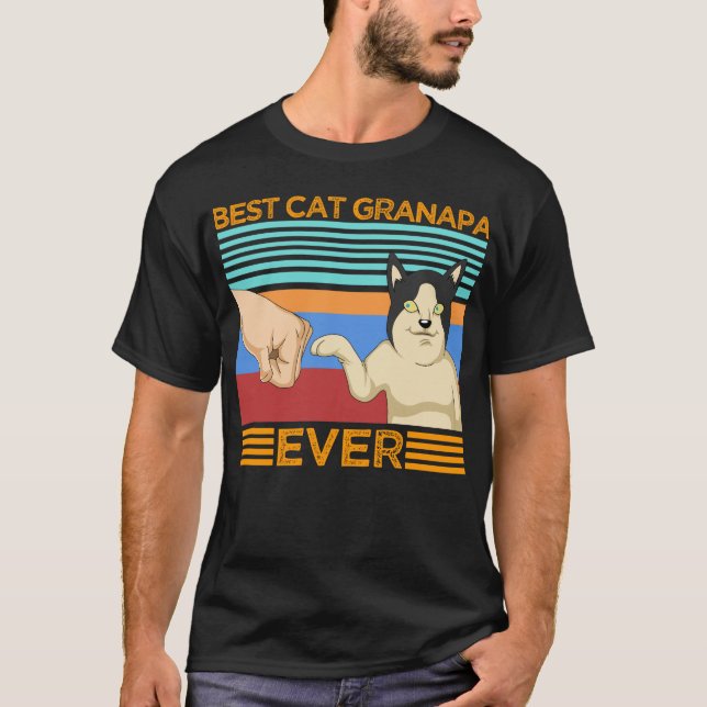 Opa der besten Katzengroßväter T-Shirt (Vorderseite)