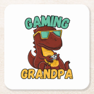 Opa der Gamer Rechteckiger Pappuntersetzer