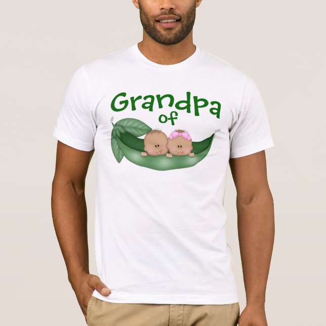 Opa der gemischten Twins mit dunkler Haut T-Shirt (Vorderseite)