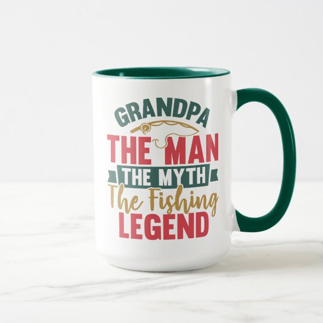 Opa - Der Mann, der Mythos, der Fisch-Legende Tasse (Rechts)