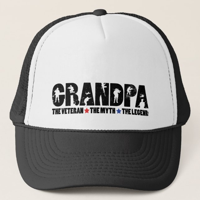 Opa der Veteran Der Mythos der Legende Geschenk Truckerkappe (Vorderseite)