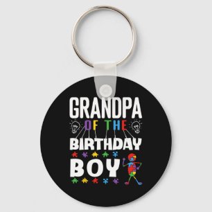 Opa des Geburtstagsjungen Autism Awareness Puzzle Schlüsselanhänger