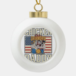 Opa des Geburtstagsjungen-Keks-Milch-Shirt Desi Keramik Kugel-Ornament