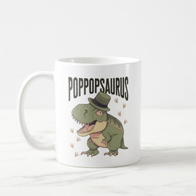 Opa Dinosaur Vater-Tag Poppopsaurus Kaffeetasse (Links)