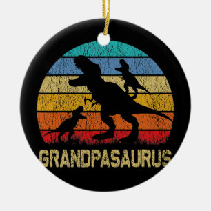 Opa Dinosaurier T Rex Grandpasaurus 2 Kinder Keramik Ornament
