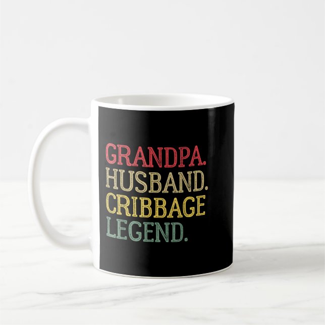 Opa Ehemann Cribbage Legende Vintage Cribbage B Kaffeetasse (Links)