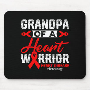 Opa eines Herzens Krieger Herzerkrankung rotes Ban Mousepad