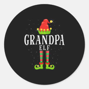 Opa-Elch-Weihnachten passende Xmas-Pyjama Runder Aufkleber