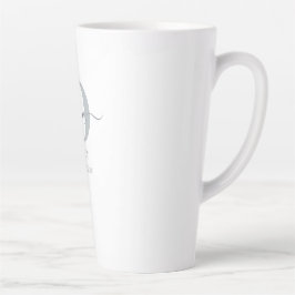 Opa Elegante Script Monogram Gray White Latte Tass Milchtasse