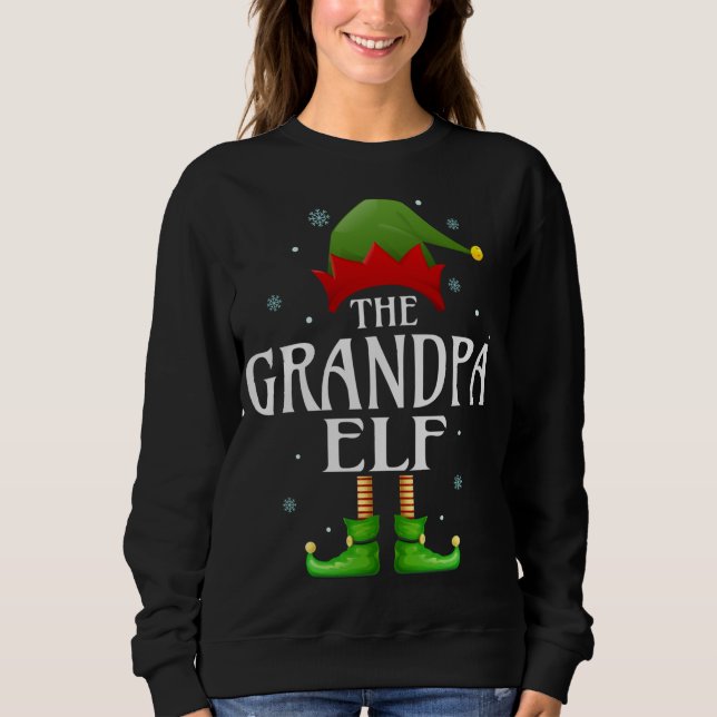 Opa Elf Xmas Matching Family Weihnachten Opa Sweatshirt (Vorderseite)