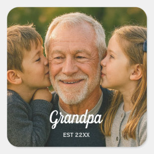 Opa EST benutzerdefiniertes Foto Quadratischer Aufkleber