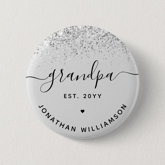 Opa Est Glitzer Confetti Custom Großoper Geschenke Button (Vorderseite)